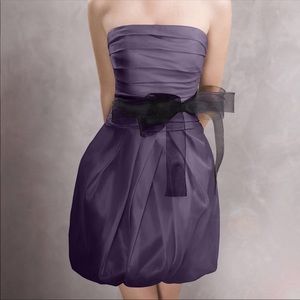 Vera Wang Organza Dress Draped Bodice Bubble